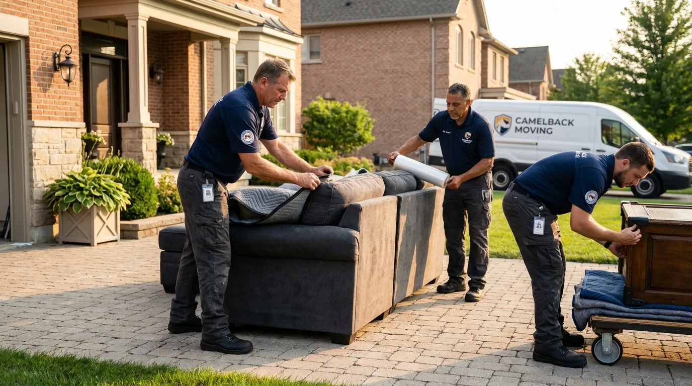 Large estate moving crew wrapping furniture in Tulia, TX